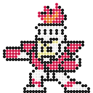 ロックマン ファイヤーマンのアイロンビーズ図案 | アイロンビーズ